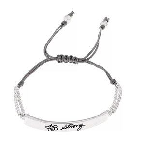 Bella Uno Silver Tone BEE Strong Adjustable Cord Bracelet